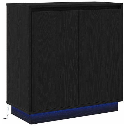 Credenza Rovere Nero 71 x 34.5 x 75 cm Legno multistrato - Foto 1