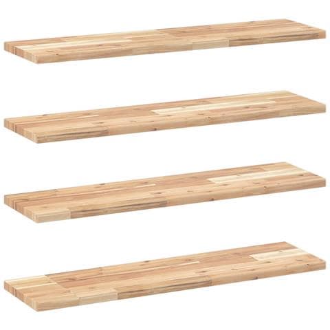 Mensole da Parete 4 pz 80x20x2 cm Legno Acacia Non Trattato - Foto 1