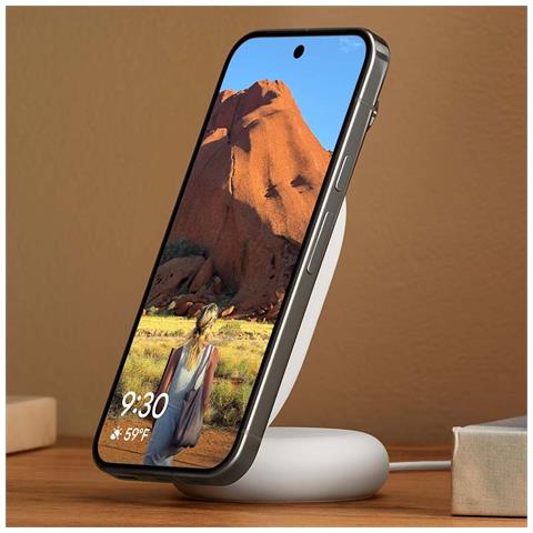 Caricatore Wireless Qi2 15w Magnetico Con Supporto Con Cavo Usb-c 1 Metro, Bianco - Foto 2