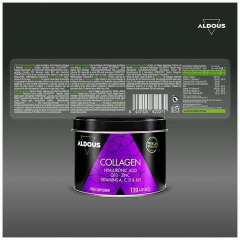 Collagene Idrolizzato Con Acido Ialuronico, Coenzima Q10, Zinco E Vitamine Aldous | 120 Capsule - Foto 6