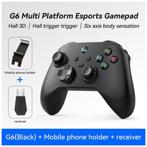 Controller Di Gioco Bluetooth 5.3 G6 Switch Con Joystick A Effetto Hall Per Diverse Piattaforme Black - Foto 2