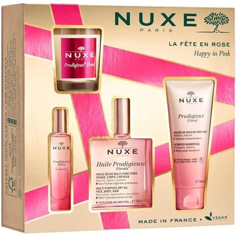 Set : Prodigieux Floral, Scented Candle, 70 G + Prodigieux Floral, Shower Gel, All Over The Body, For All Skin Types, 100 Ml + Prodigieux Floral Le Parfum, Eau De Parfum, For Women, 15 Ml *miniature + Huile Prodigieuse Multi-purpose Floral, Body Oil, - Foto 1