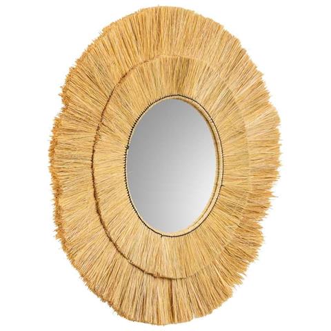 Specchio In Fibra Naturale Marrone 100x100x3h - Foto 1