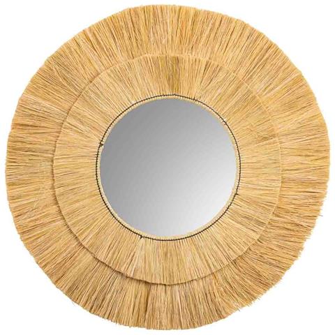 Specchio In Fibra Naturale Marrone 100x100x3h - Foto 2