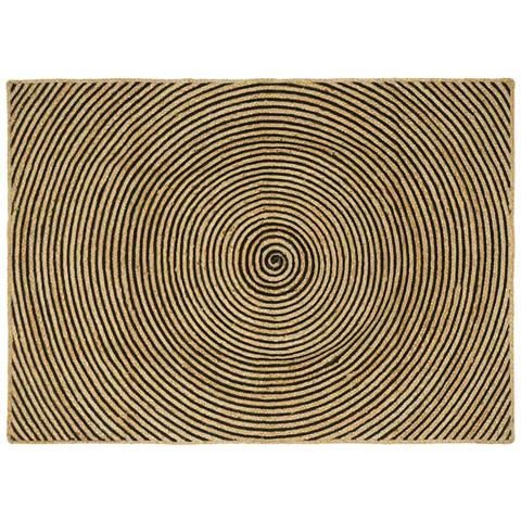 Tappeto Naturale e Nero 140 x 200 cm Juta - Foto 1