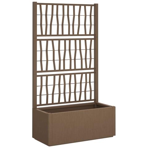 Vaso da Giardino con Trellis Marrone 80 x 36 x 140 cm PP - Foto 1