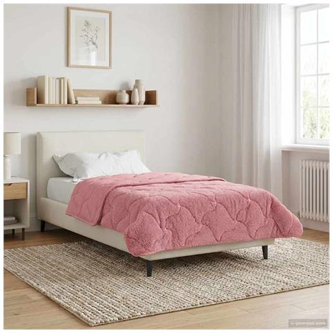 Duvet Estivo Rosa 140 x 220 cm Microfibra e Fleece Teddy - Foto 2