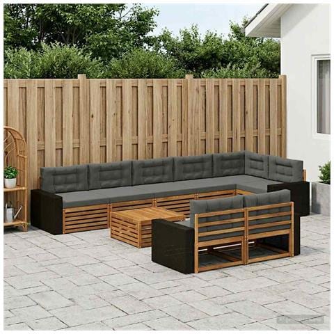 Set di divani da esterno con cuscino 9 pcs - Foto 2