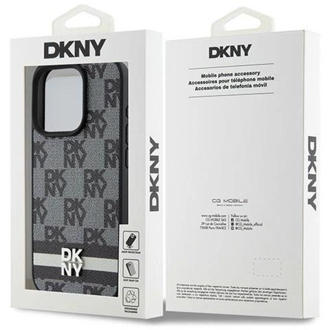 Dkny Custodia In Pelle Con Motivo A Quadri E Strisce Stampate Per Iphone 15 Pro Max - Colore Nero - Foto 7