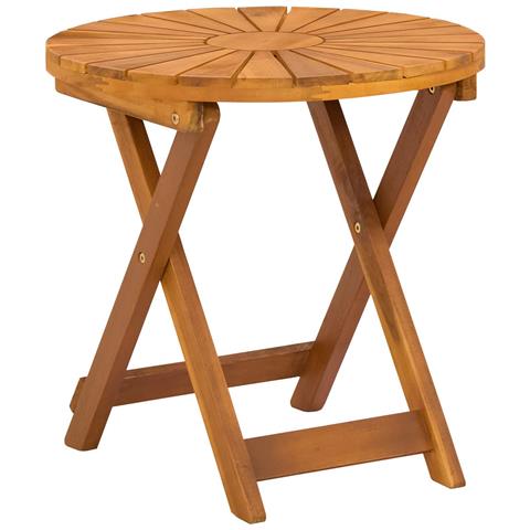 Tavolo da bistrot Naturale Ø45 x 45 cm Legno di Acacia Massello - Foto 1