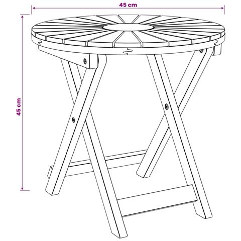 Tavolo da bistrot Naturale Ø45 x 45 cm Legno di Acacia Massello - Foto 9