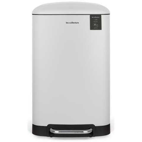 N°728,Pattumiera a pedale Acciaio inox, Capacità 30L, Compatto, Cestino estraibile, Finitura opaca,Chiusura silenziosa,Bianco - Foto 1