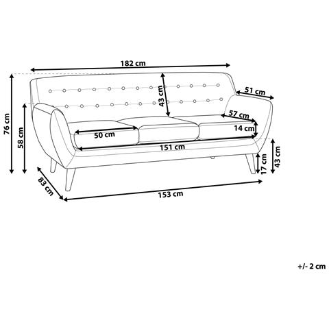 Divano A 3 Posti In Tessuto Grigio Chiaro Motala - Foto 36