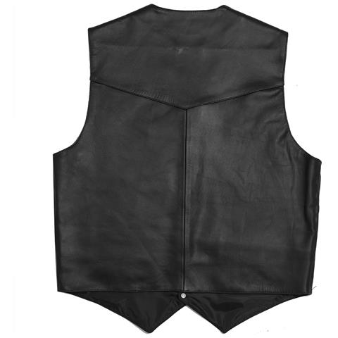 Gilet Custom Moto Chopper Foderato Pelle Classico Bottoni Tasche Nero S - Foto 2