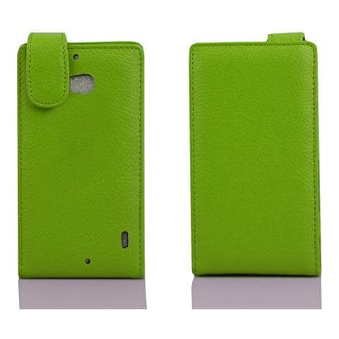 Custodia Compatibile Con Nokia Lumia 929 / 930 In Verde Limone - Coperchio Protettivo In Design Flip Realizzato In Similpelle Testurizzata - Foto 2