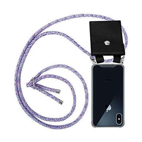 Catena Di Telefoni Cellulari Compatibile Con Apple Iphone X / Xs In Unicorn - Coperchio Protettivo In Silicone Con Anelli D'argento, Cinturino In Corda E Custodia Staccabile - Foto 1