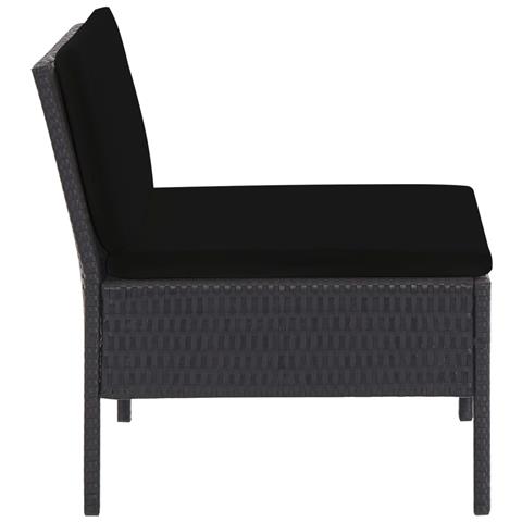 Set Divani Da Giardino 5 Pz Con Cuscini In Polyrattan Nero - Foto 2