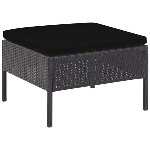 Set Divani Da Giardino 5 Pz Con Cuscini In Polyrattan Nero - Foto 10