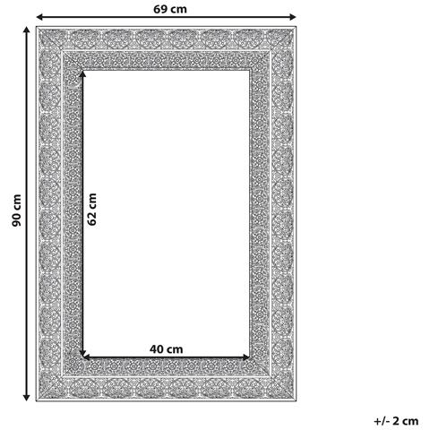 Specchio Da Muro 60 X 90 Cm Oro Dehradun - Foto 12
