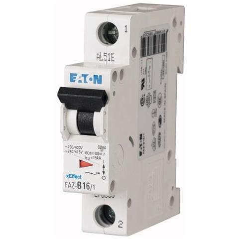 Eaton Faz-c10/1. Eingangsspannung: 240/415 V, Nennstrom: 10 A. Schutzschaltertyp: Miniature Circuit Breaker, Zertifizierung: Iec / en 60947-2, Iec / en 60898, Ul 1077, Csa-c22.2 No. 235, Ce Marking (278557)  - Foto 1