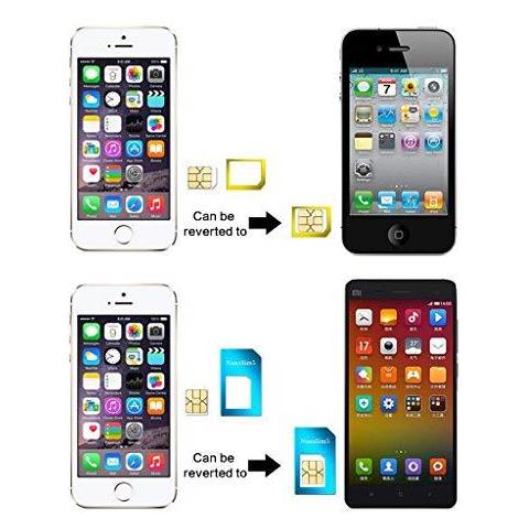 3 Set Sim Adattatore 5 In 1 Nano Micro Ndard Sim Converter Kit Con Cartelle Sim Ed Ago - Foto 4