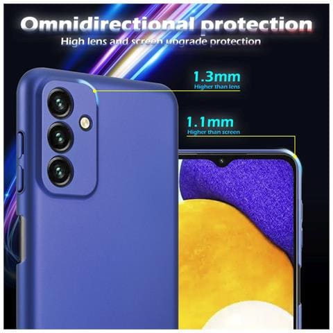 Custodia Compatibile Con Samsung Galaxy A13 5g In Azzurro Metallo - Hard Case Coperchio Protettivo In Look Metallico Contro I Graffi E Gli Urti - Foto 2