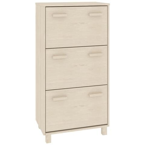 Scarpiera Marrone Miele 59,5x35x117 Cm Legno Massello Di Pino - Foto 1