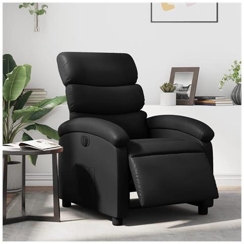 Poltrona Reclinabile Elettrica Nera In Similpelle - Foto 1