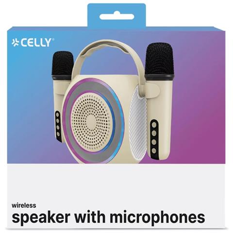 Speaker Bluetooth Celly Party Con 2 Microfoni, Bianco - Foto 6