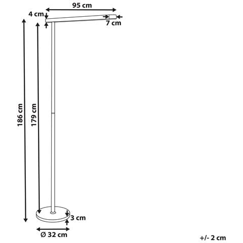 Lampada Da Terra Led Metallo Bianco 186 Cm Perseus - Foto 2
