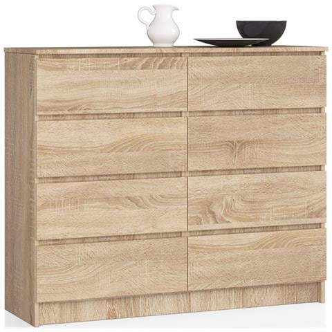 Cassettiera K120, 8 cassetti, 120x40x99 cm, Colore Sonoma Quercia - Foto 1