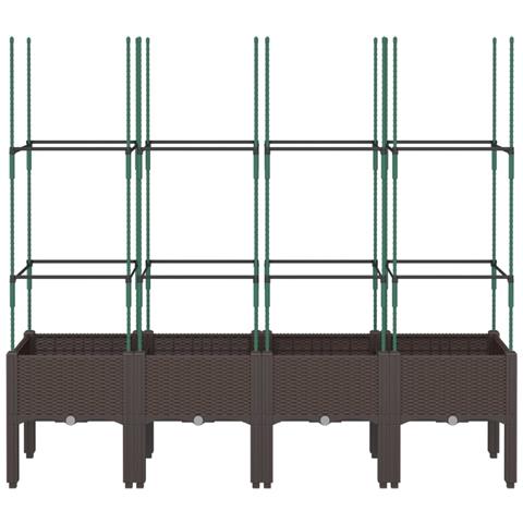 Fioriera Da Giardino Con Traliccio Marrone 160x40x142,5cm In Pp - Foto 3
