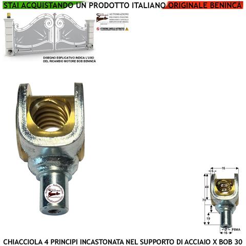 Chiocciola Di Traino In Ottone Ricambio Del Bob30 Motore Cancello A 4 Principi Incastonata Sulla Forcella Di Acciaio Z - Foto 1