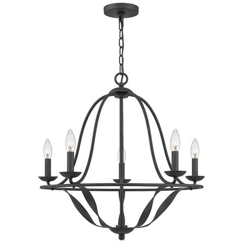 Lampadario Industrial Nordico Bradbury Acciaio Grigio Cenere 5 Luci E14 - Foto 1