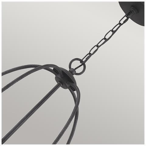 Lampadario Industrial Nordico Bradbury Acciaio Grigio Cenere 5 Luci E14 - Foto 2