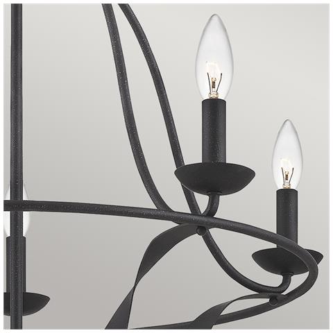 Lampadario Industrial Nordico Bradbury Acciaio Grigio Cenere 5 Luci E14 - Foto 4