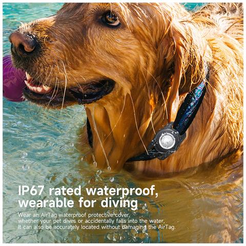 Guscio Apple Airtag Impermeabile Per Collari Per Cani Black - Foto 7