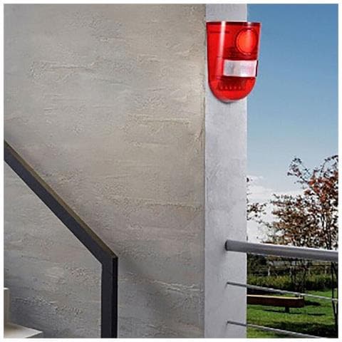 Luce Led Lampeggiante Sirena Sensore Antifurto Energia Solare Allarme Al-05536 - Foto 4