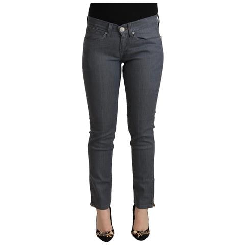 Jeans Skinny In Denim A Vita Bassa In Cotone Grigio - W30 - Foto 1