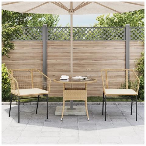 Sedie da Giardino 2pz con Cuscini Marrone in Polyrattan - Foto 10