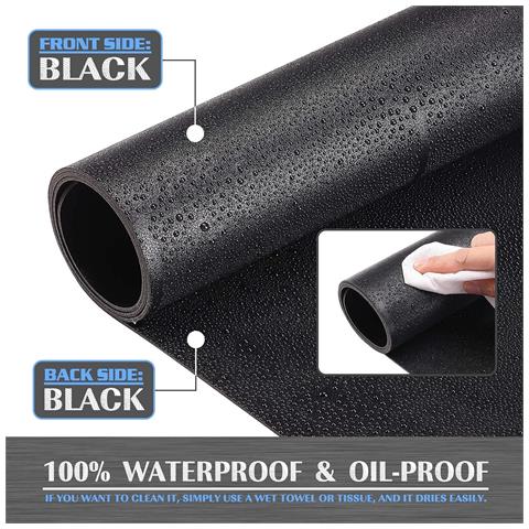 Tappetino Da Scrivania In Pelle Nera Impermeabile, Doppio Uso, 40x80cm - Foto 2