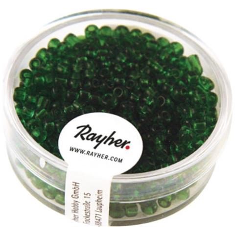 17 Grammi - Perline Rotonde In Vetro Trasparente Ø2,6mm - Colore Verde - Foto 1