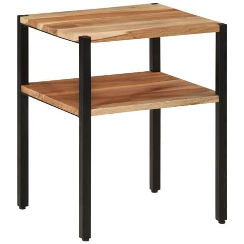 Lusso Casadino -  Tavolino 35x35x45cm In Legno Massello Di Acacia E Ferro - Foto 2