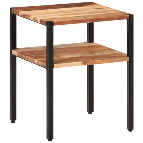 Lusso Casadino -  Tavolino 35x35x45cm In Legno Massello Di Acacia E Ferro - Foto 8