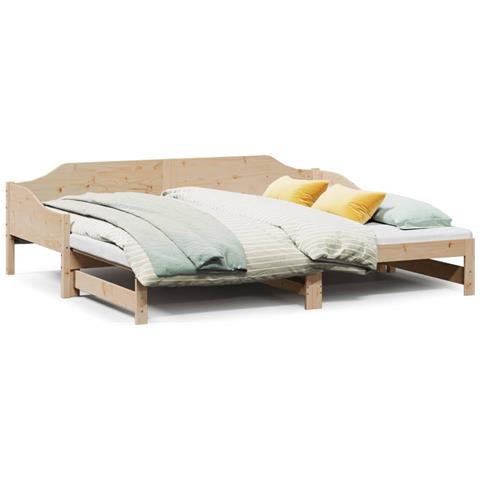 Lusso Casadino -  Divano Letto Con Letto Estraibile 90x200cm Legno Massello Pino - Foto 1