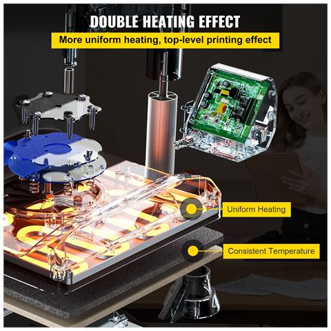 Termopressa Macchina Sublimazione Pressa Di Calore Girevole A 360 Gradi 1000 W 220 V 30 X 38 Cm Pressa A Caldo Per Stampa Vestiti - Foto 2