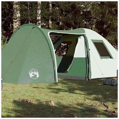 Tenda da Campeggio a Cupola per 6 Persone Verde Impermeabile - Foto 1