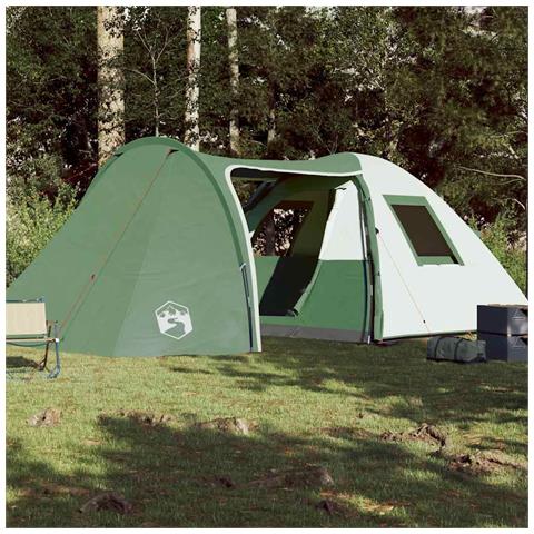Tenda da Campeggio a Cupola per 6 Persone Verde Impermeabile - Foto 2