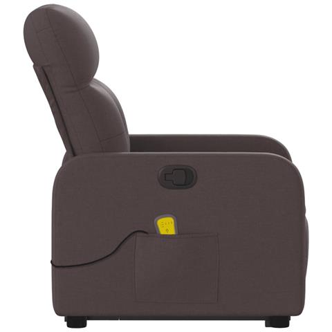 Poltrona Alzapersona Massaggi Reclinabile Marrone Scuro Tessuto - Foto 9