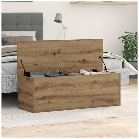 Scatola di Stoccaggio per la vitaXL in Rovere Artigianale 102x35x35 cm in Legno Ingegnerizzato - Foto 2